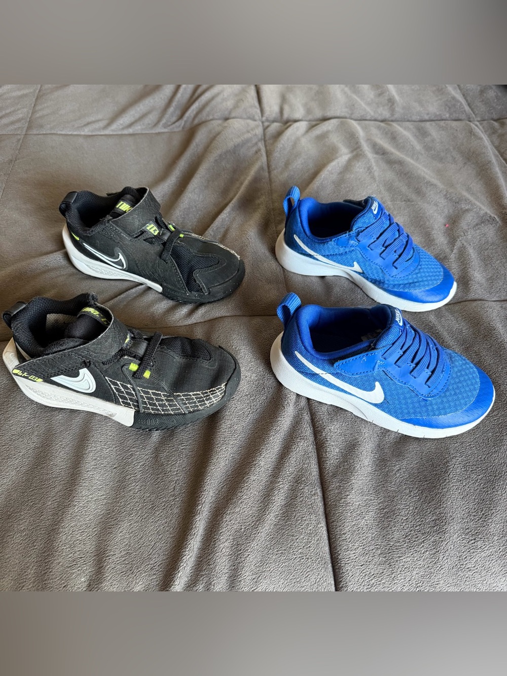 TWO Nike Kids 9C Blue & Black Athletic Shoes